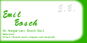 emil bosch business card